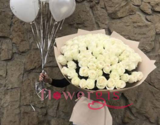Из белых роз премиум